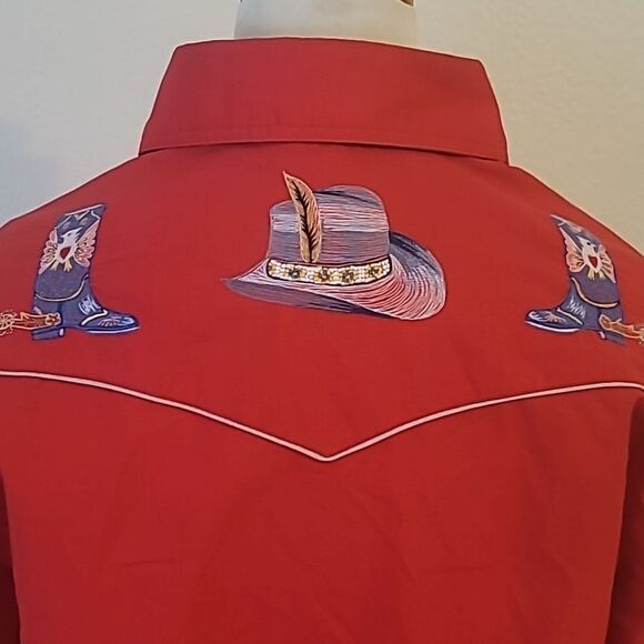 - Rocking K Ranchwear Embroidered Pearl Snap Shirt large - Picture 3 of 10